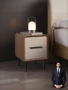 Modern Simple Lacquer Bedside Table Drawer Storage
