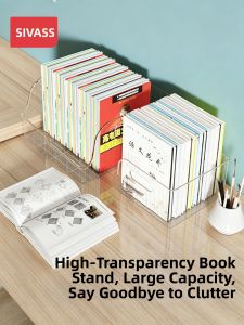 SIVASS | Clear Acrylic Desk Bookstand Bookend