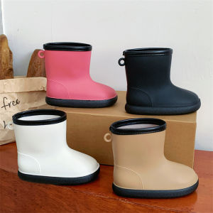 Cute Childrens Rain Boots Waterproof Non-Slip Mid-Calf Outdoor Shoes for Boys And Girls School Shoes Rain Boots for Kids