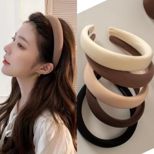 Wide-brimmed Solid Color Sponge Headband for Women Fashion Girl Wash Face Wide Edge Simple Hair Band Headband Hair Accessories