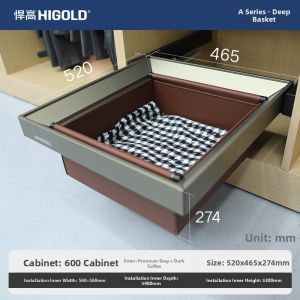 HIGOLD | Closet Drawer Basket with Dampening Mechanism