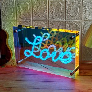 1pc New Trend Love LED Infinity Mirror Light Wall Mounted& Table Mounted USB Powered Birthday Gift Party Decor Room Decor Light