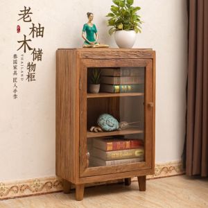 ตู้ โชว์โมเดล ตู้โชว์กระจก ตู้กระจก ตู้เก็บของ ตู้ใส่ของ ตู้โชว์กระจกวินเทจ คู้กระจกโชว์ผิวไม้ ตู้โชว์อเนกประสงค์สไตล์วินเทจ LuckyThailand