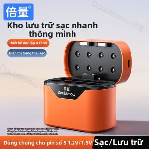 Doublepow | Pin AA Sạc Lại Dung Lượng Cao Sạc Nhanh Thông Minh Kèm Hộp Sạc USB