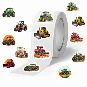 500PCS Cartoon Tractor Roll Stickers Skateboard Laptops Graffiti PVC Waterproof Aesthetic Community Dormitory Stickers