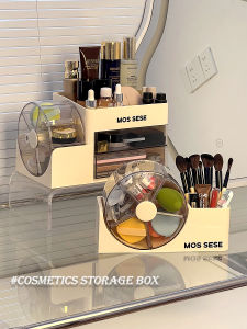 กล่องเก็บแปรงแต่งหน้าแบบแยกชั้นป้องกันฝุ่น กล่องเก็บผ้าอัดฟองสำหรับเครื่องสำอาง กล่องเก็บเครื่องสำอางแบบแยกชั้นสำหรับโต๊ะแต่งหน้า