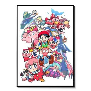 Bandai | Bộ Tranh Kim Cương 5D DIY - Nhân Vật Trò Chơi Kirby Màu Hồng Dễ Thương Tranh Ghép Toàn Cảnh Đồ Thủ Công Thư Giãn Món Quà Hoàn Hảo Cho Ngày Lễ Sinh Nhật