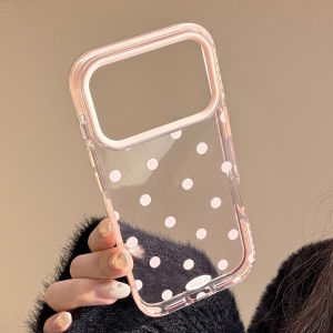 Ốp Điện Thoại Mềm Họa Tiết Chấm Bi Toàn Màn Hình Hàn Quốc Dành Cho iPhone 17/16/15/14/13/12 Pro Max Trong Suốt Chống Sốc Màu Trơn Bảo Vệ Toàn Diện