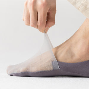 【On Sale】Men Invisible Loafer Boat Socks Ankle Low Cut Mesh Cotton Socks
