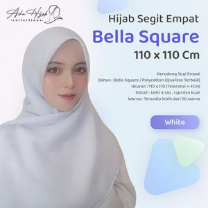 HIJAB SEGI EMPAT BELLA SQUARE 110x110cm - JAHIT 4 SISI RAPI - ASHA HIJAB COLLECTIONS