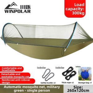 winpolar | Anti-Mosquito Swing Hammock with Mosquito Net Prevent Side Turn