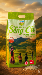 Gạo Séng Cù Sữa Non Mường Thanh - Túi 5Kg - Đặc sản Điện Biên - Gạo xát mới cực dẻo thơm