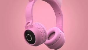 Children New Year Gift LED Headphone Cute Cat Earphone Bluetooth 5.0 Headset Wireless HiFi Girl Daughter Gift With Mic