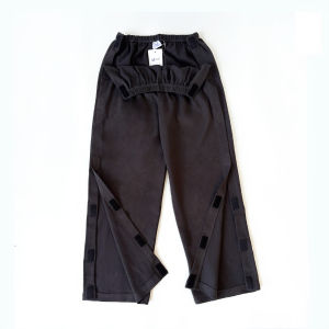 Convenient Zipper Full Open Recovery Pants for Fracture Patients High Waist Knitted Cotton Home Clothes for Elderly Couples