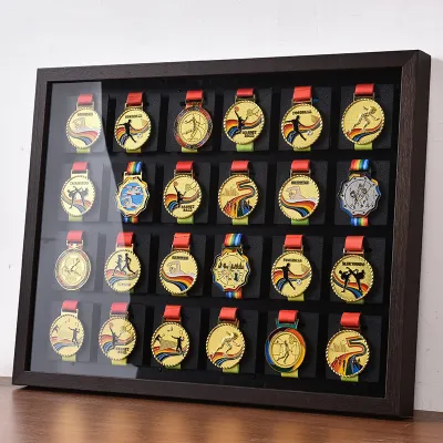 Medal Display Frame Trophy Storage Box High-end Solid Wood Frame