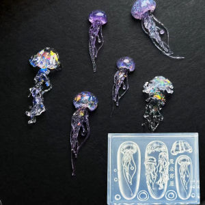 Creative Jellyfish Nail Art Moulds Silicone Dropper Mold Nail Decoration Molds Unique Manicures Jewelry Resin DIY Craft Material