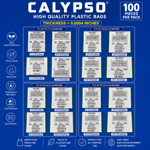 Calypso Clear PP Plastic Bags – Ideal for Repacking Available in Various Sizes [100 Pcs]