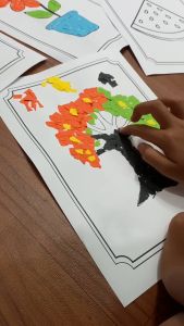 Mainan Edukatif Anak Menempel Potongan Kertas Origami Di 10 Gambar (Ukuran A4) Free Lem Kertas melatih motorik halus anak