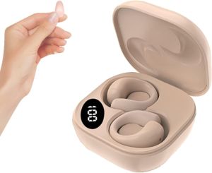 ZNW HD Call Tuning Ear Clip Bluetooth Headset IPX6 Waterproof And Sweatproof Bone Conduction Earphone New Soft Silicone LED Digital Display Headphone Ultra-long Life High Value Earphones 12D Surround Sound Quality Earbuds