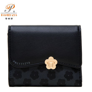 Dompet Koin แฟชั่นความจุสูงดอกไม้กระเป๋าสตางค์ใบสั้นผู้หญิง