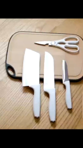 Kitchenut Stainless Steel 5 IN 1 Kitchen Knife Set Fruit Knife Pisau Dapur Pisau Gunting Kitchenware 刀具套