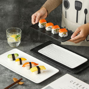 Durable Ceramic Rectangular Plate Resistant to Scratches And High Temperatures for Home And Commercial Use Hotel Style Cold Dish Plate