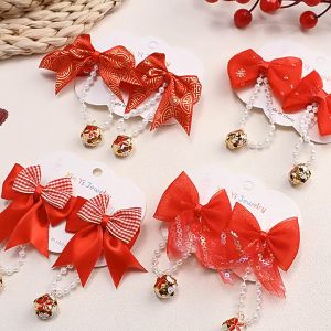 2025 CNY New Style Happy New Year Style Bow Hair Clip