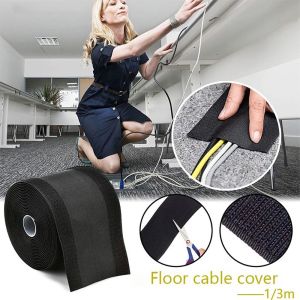 IPBARN SHOP 1Roll Management Cord Tube Wire Protection Sleeve Nylon Sticky Floor Blanket Cable Cover  Reusable Cable Grip Strip For Floor/Carpet/Trunk/Desk