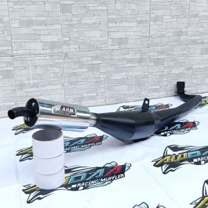 knalpot fiz r tornado rc100 alfa standar racing ahm hitam crom