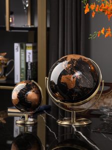Creative metal rotating globe artwork suitable for children classroom education learning living room office desktop decoration