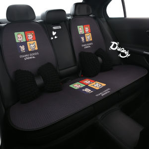 Universal Four Seasons Car Seat Cushion Cute Lady Driver Seat Cover Polyester Fiber Half Wrap Style Comfortable Car Accessories