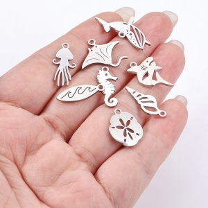 Polished Stainless Steel Whale Pendant diy Jewelry Marine Life Pendant Handmade Ice Cream Charm