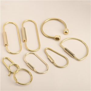 Brass Keychain Screw Lock Camping Survival Carabiner Key Ring Accessories