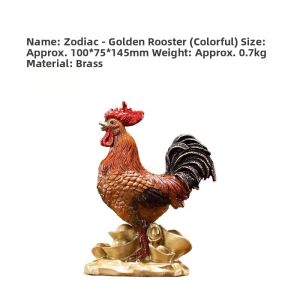ZHUBINGRENTONG | Colorful Zodiac Copper Sculpture Decorative Ornament