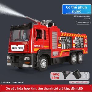 jiaye toys | Đồ Chơi Xe Cứu Hỏa Phun Nước Âm Thanh Kéo Lui Hợp Kim