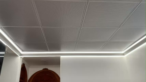 Thanh nhôm đèn LED trang trí trần 69x69 tạo không gian sống hiện đại độc đáo