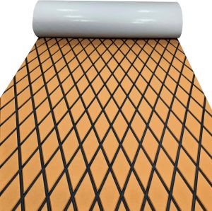 1900*350*6MM Eva Boat Decking Sheet Marine Flooring Anti Slip Pad With Rhombus Diamond Pattern Self-Adhesive Surfboard Traction