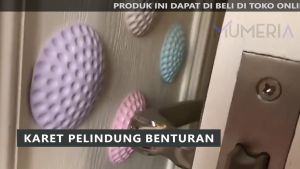 Karet Penahan Pelindung Cat Benturan Engsel Pegangan Pintu Dinding Tembok Model Bola Golf Praktis Murah Bagus