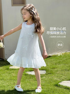 Comfortable Breathable Princess Dress for Girls Summer New Arrival Tt Little Elephant Childrens Clothing Polyester Fiber round Neck