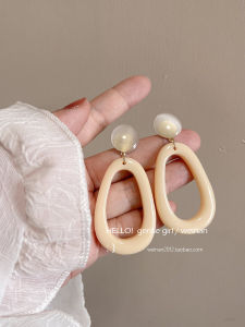 Retro Hong Kong Style Geometric Hoops Earrings No Piercing Required Summer Travel Fashion Jewelry Womens Accessories