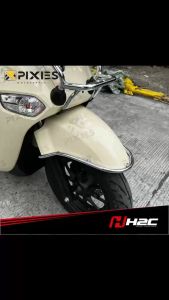 H2C FENDER GUARD ALLOY CHROME BLACK FOR GIORNO 125