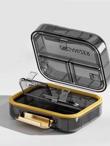 Portable Sealed Medicine Box Light Proof Daily Three Meals Small Medicine Sub-Box Carry on Week Long Storage Organizer
