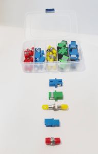 46PCS Fiber Optic Coupler Kit Fiber Adapter Kit for SC/APC SC/UPC ST FC LC Converter Connector for FTTH System