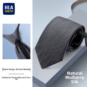 HLA | Zip Style Easy Wear Tie for Groom Gray