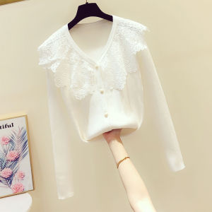 Áo Len Dệt Kim Dài Tay Cổ Chữ V Ren Viền Phong Cách Hàn Quốc Mùa Xuân 2025 Áo Khoác Ngoài Mỏng Cho Nữ Áo Len Cardigan Thường Ngày