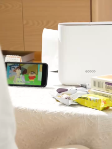 Ecoco Tissue Holder Dispenser for Table Trash Bin with Lid 1.5L for Living Room Bedroom Office