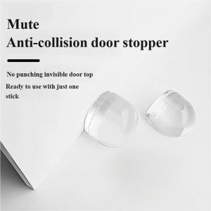 Window anti-collision door stop perforated transparent door silent door rear stopper silicone bathroom