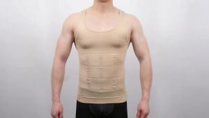 Striped Compression Belt Shaper Vest Mens Tummy Control Sleeveless Top Slim Fit Slimming Elastic Sports Bottoming Underwear New