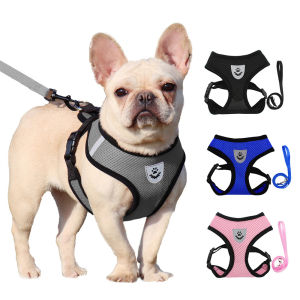 Pet Puppy Harness Leash Set for Small Dogs Cats Reflective Breathable Dog Chest Strap Walking Yorkie Vest Traction Rope Supplies