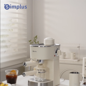 Simplus Coffee Machine Semi-Auto Espresso Maker丨5Bar丨240mL Water Tank丨Steam Frothing丨Latte Cappuccino KFJH021